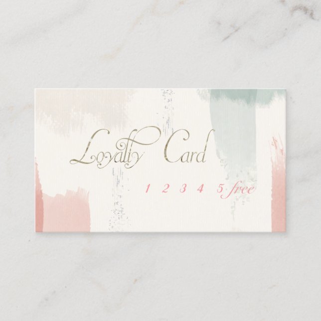 Watercolor Brush Stroke Loyalty Card (Front)