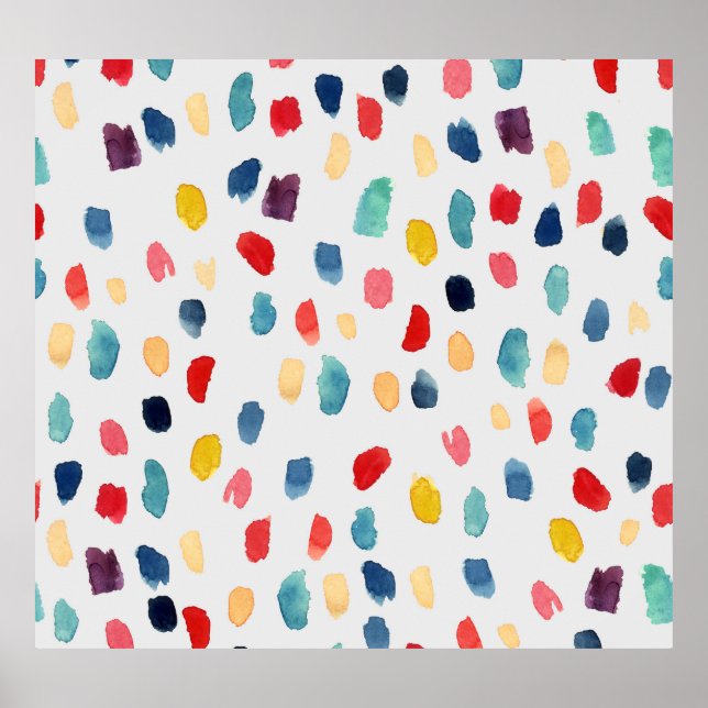 Watercolor Brush Strokes: Abstract Seamless. Poster (Front)