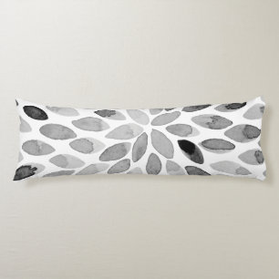 Watercolor brush strokes – black and white body pillow