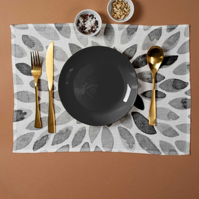 Watercolor brush strokes – black and white cloth placemat (Creator Uploaded)