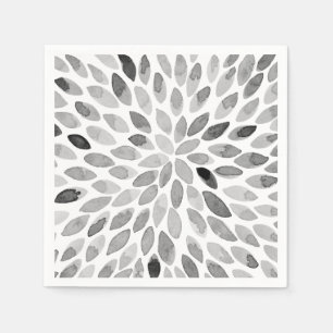 Watercolor brush strokes – black and white napkins