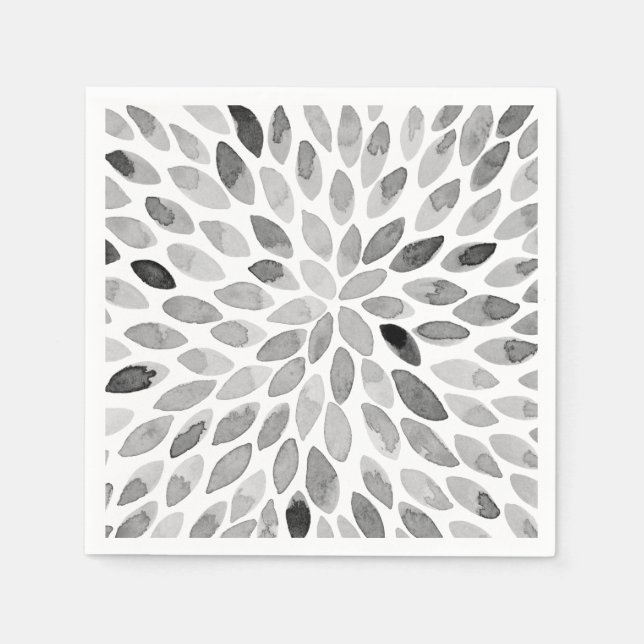Watercolor brush strokes – black and white napkins (Front)