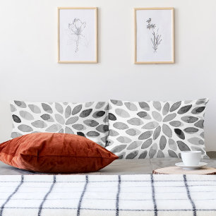 Watercolor brush strokes – black and white pillowcase