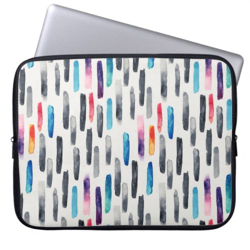 Watercolor brush strokes colorful seamless patter laptop sleeve