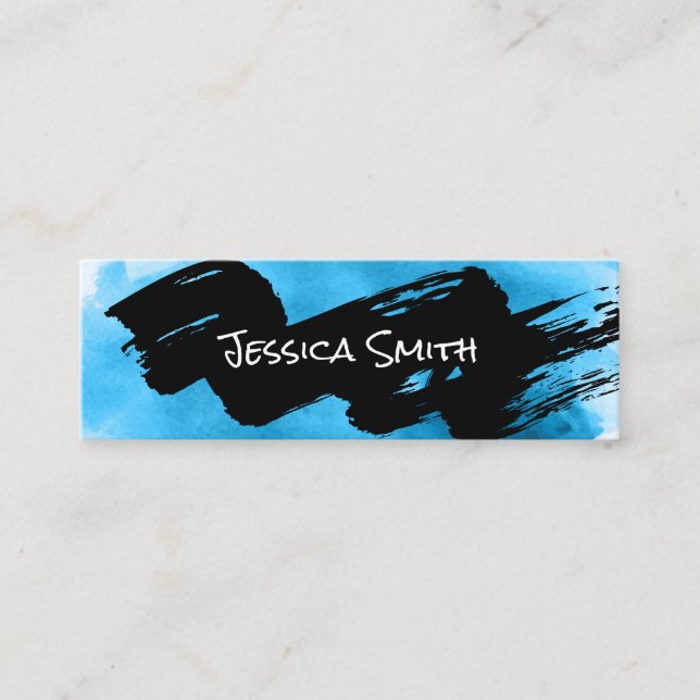 Watercolor | Brush Strokes | Painting Instructor Mini Business Card (Front)