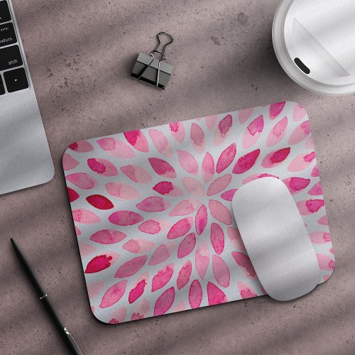 Watercolor brush strokes  pink palette mouse pad