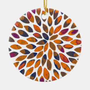 Watercolor brush strokes – rusty effect ceramic ornament