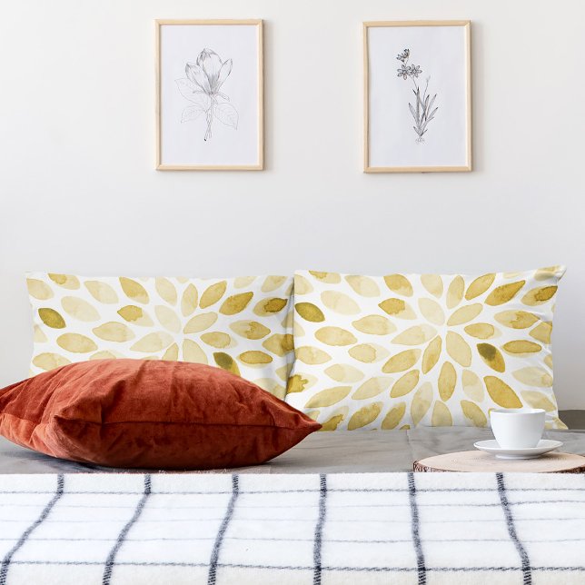 Watercolor brush strokes - yellow pillow case (Creator Uploaded)