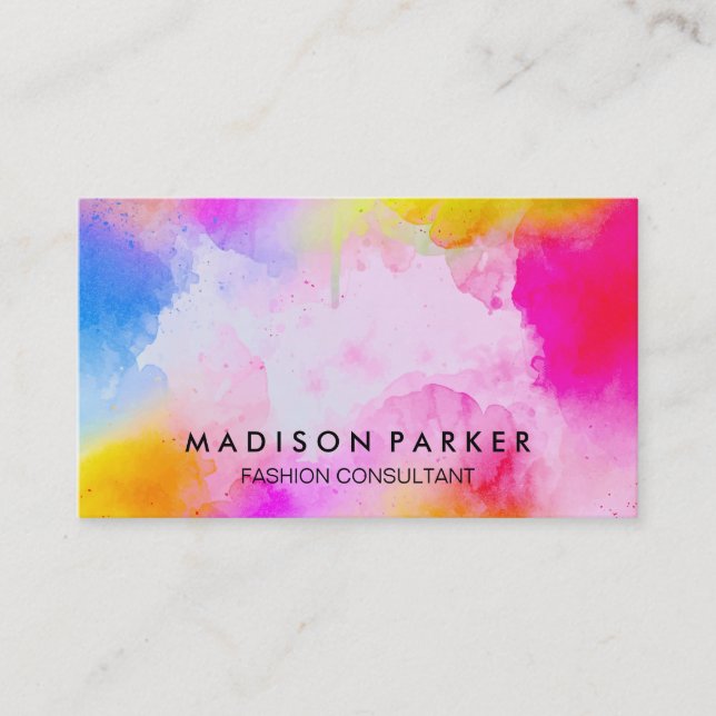 Watercolor Brushed Business Card (Front)
