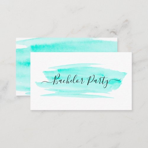 Watercolor Brushstroke Bachelor Party Ticket