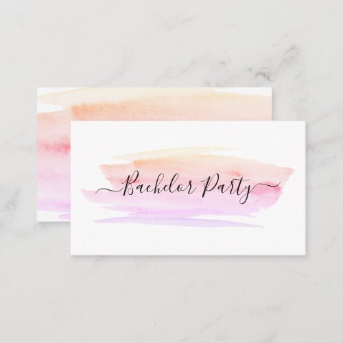 Watercolor Brushstroke Bachelor Party Ticket