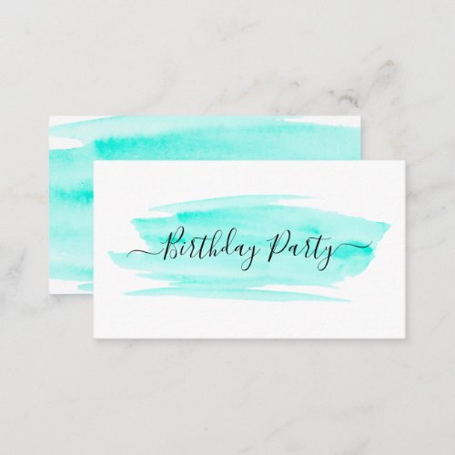 Watercolor Brushstroke Birthday Party Ticket