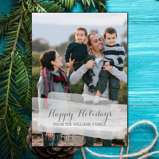 Watercolor Brushstroke Holiday Photo Card