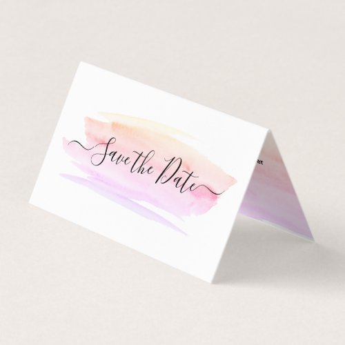 Watercolor Brushstroke Photo Save The Date Card