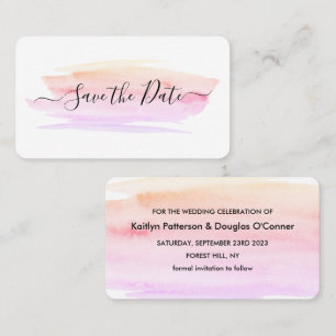 Watercolor Brushstroke Save The Date Card