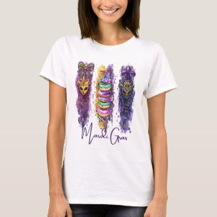 Watercolor Brushstrokes Fat Tuesday Mardi Gras T-Shirt