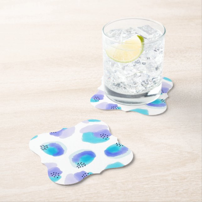 Watercolor Brushstrokes Paper Coaster (Insitu)