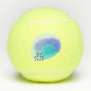 Watercolor Brushstrokes Tennis Balls