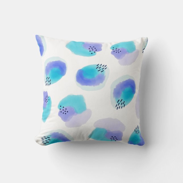 Watercolor Brushstrokes Throw Pillow (Front)