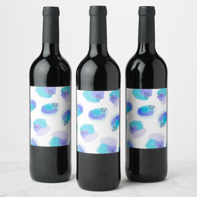 Watercolor Brushstrokes Wine Label (Bottles)