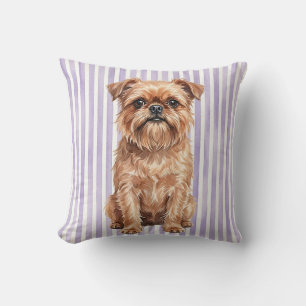 Watercolor Brussels Griffon Dog Throw Pillow
