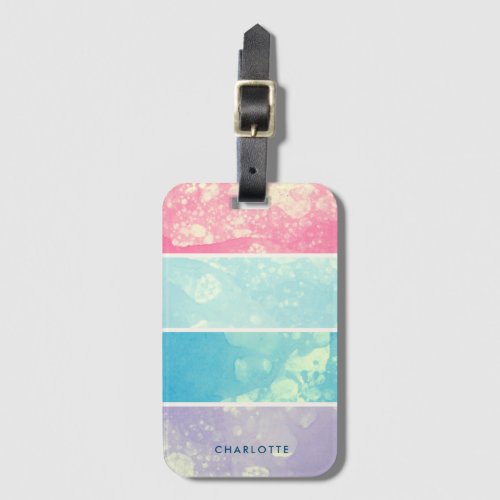 Watercolor Bubble Monogram Luggage Tag