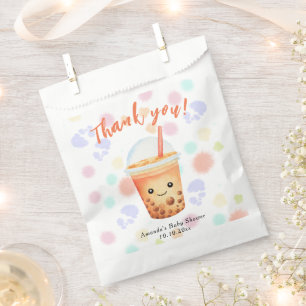 Watercolor Bubble Tea Baby Shower Thank You Favor Bag