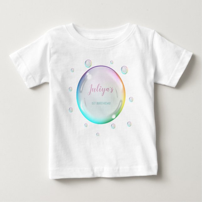 Watercolor bubbles Birthday  Baby T-Shirt (Front)