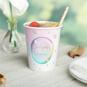 Watercolor bubbles Birthday  Paper Cups