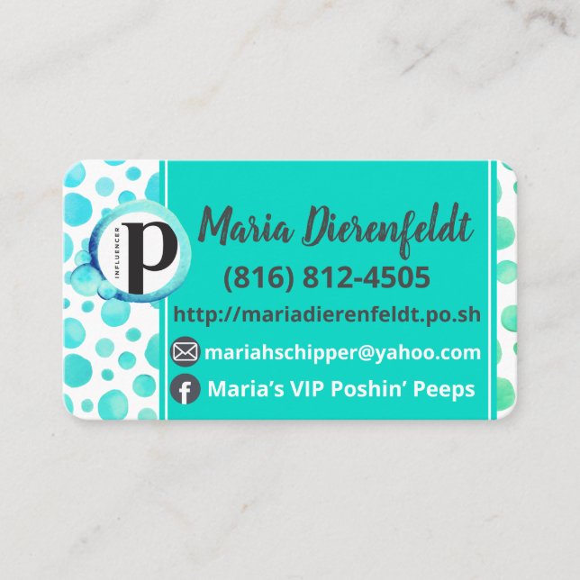Watercolor bubbles business card (Front)