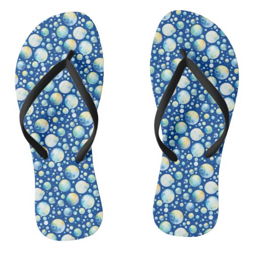 Watercolor Bubbles  Flip Flops