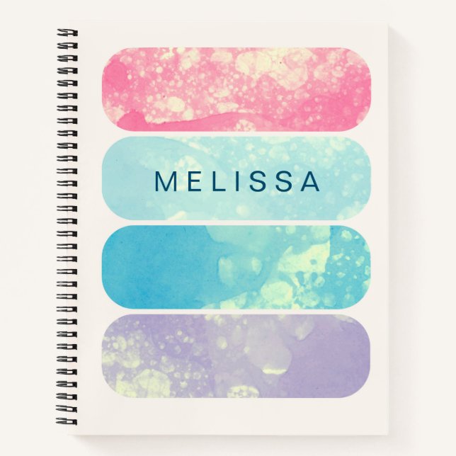 Watercolor Bubbles ⎢Monogram Notebook (Front)