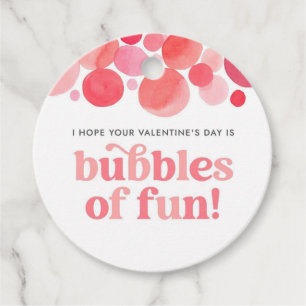 Watercolor Bubbles of Fun Valentine's Day Favor Tags