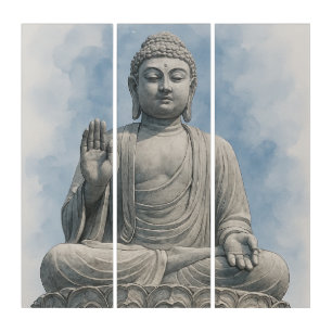 Watercolor Buddha Statue Zen Art – Spiritual