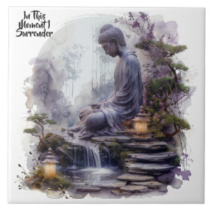 Watercolor Buddha Surrender Ceramic Tile