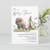 Watercolor Buffalo Bison Baby Shower (Standing Front)