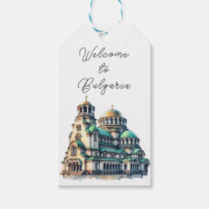 Watercolor Bulgaria Alexander Nevsky Welcome Gift Tags