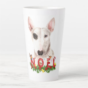 Watercolor Bull Terrier Noel Christmas Latte Mug