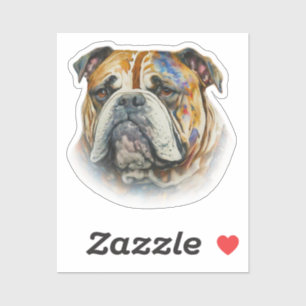 Watercolor Bulldog Sticker