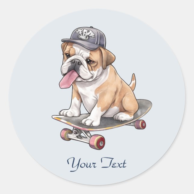 Watercolor Bulldog Sticker (Front)