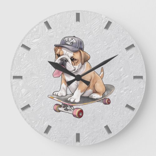 Watercolor Bulldog Wall Clock