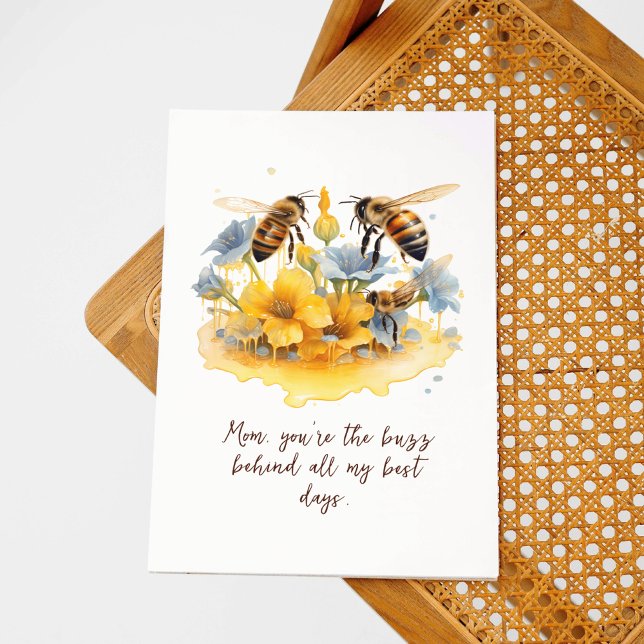 Watercolor Bumble Bee Garden Mothers Day Card (Creator Uploaded)