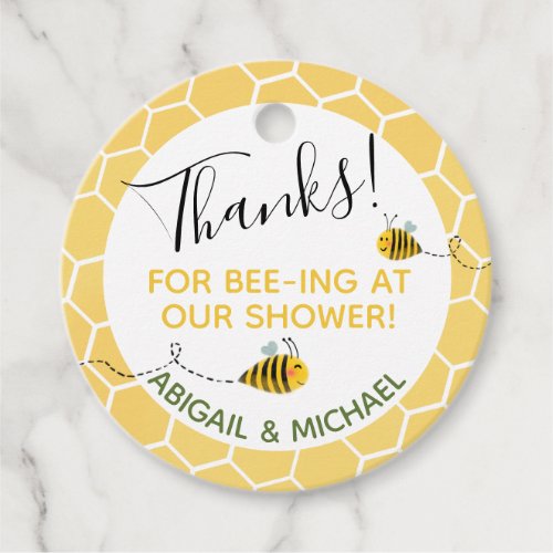 Watercolor Bumble Bees Honeycomb Thank You Favor Tags