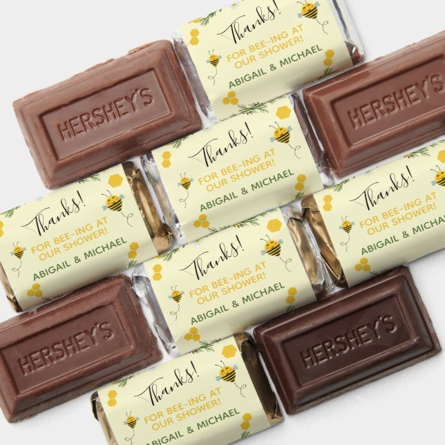 Watercolor Bumblebees Gender-Neutral Baby Shower Hershey's Miniatures (Assorted)