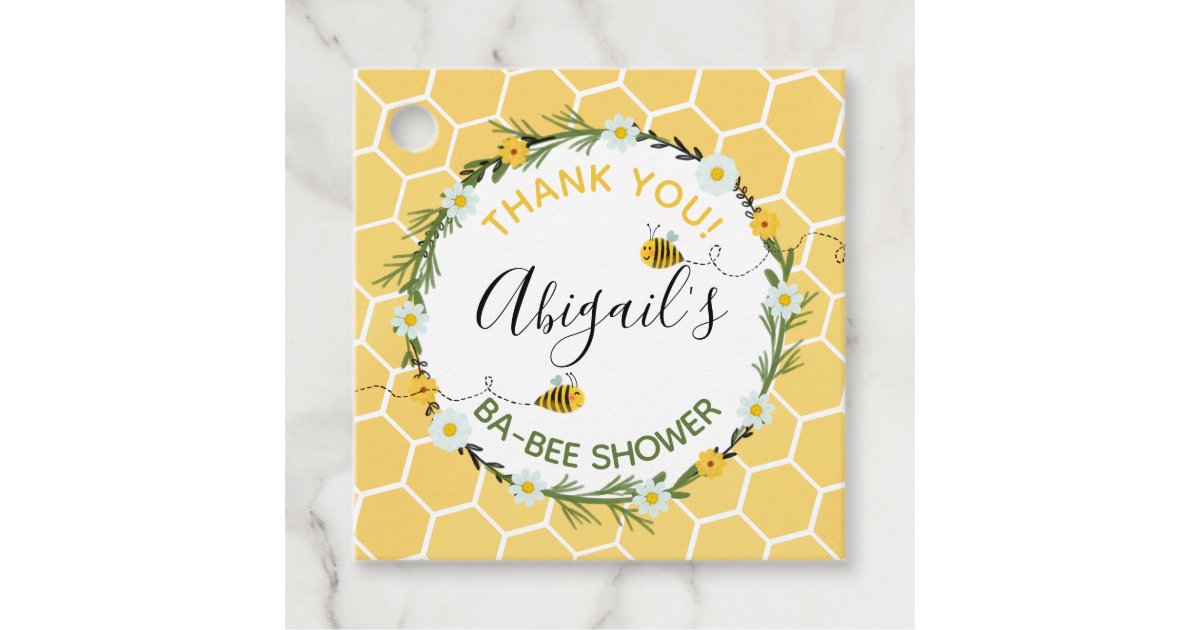 Watercolor Bumblebees Honeycomb Ba Bee Baby Shower Favor Tags