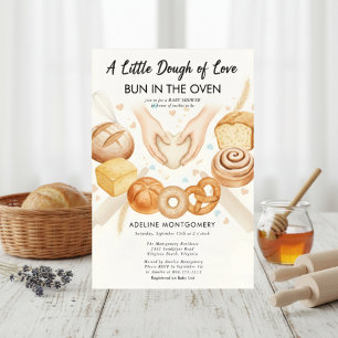 watercolor Bun in the Oven Bakery Baby Shower Invitation