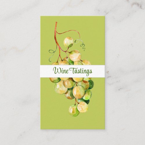 Watercolor Bunch of Green Grapes Business Card