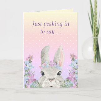 Watercolor Bunnies In Flower Gardens - Easter Card