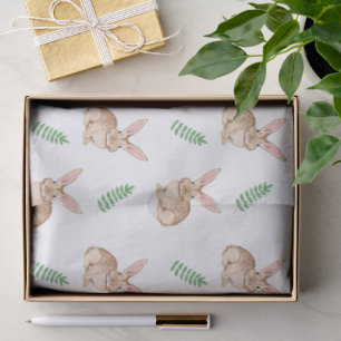 Watercolor Bunny And Greenery Easter Pattern Tissue Paper