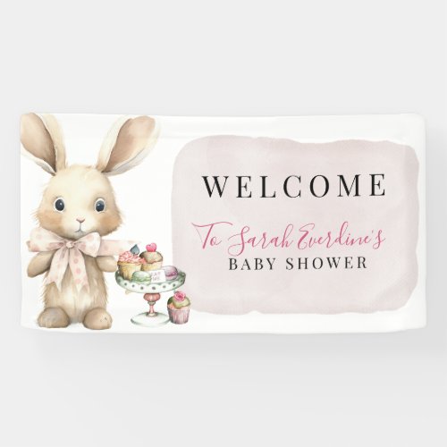 Watercolor Bunny Baby Shower Banner